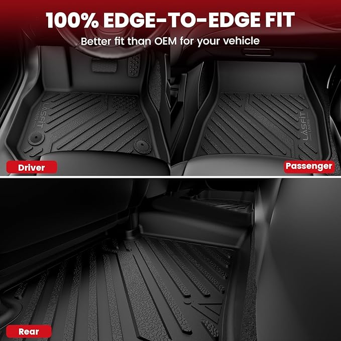 LASFIT Floor Mats for Hyundai Sonata 2020-2026 (Only Fit AWD & Gas, Not for FWD or Hybrid) / Kia K5 2021-2025 (Only Fit AWD, Not for FWD) Custom Fit TPE All Weather Floor Liners Car Mats Accessoires