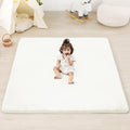 PAPAMAT 1.3" Thick Baby Floor Play Mat 50x50, Basic Padded Foam Mat for Tummy Time Crawling, Non Slip Cushioned for Babies Toddlers Infants Kids (Ivory)