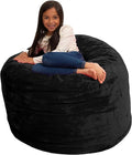 ULTIMATE SACK 3000 3-Foot Bean Bag Chair, Black Suede Cover – Oversized Foam Lounger, Floor Seat, Small Sofa, or Couch Bed for Living Area, Gaming Room, or Reading Lounge