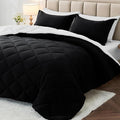 MUXHOMO 7 Pieces California King Comforter Set, Reversible Bed in a Bag Cal King Size, All Season Bedding Set with Comforter, Flat Sheet, Fitted Sheet, Pillowcases & Shams, Black & White