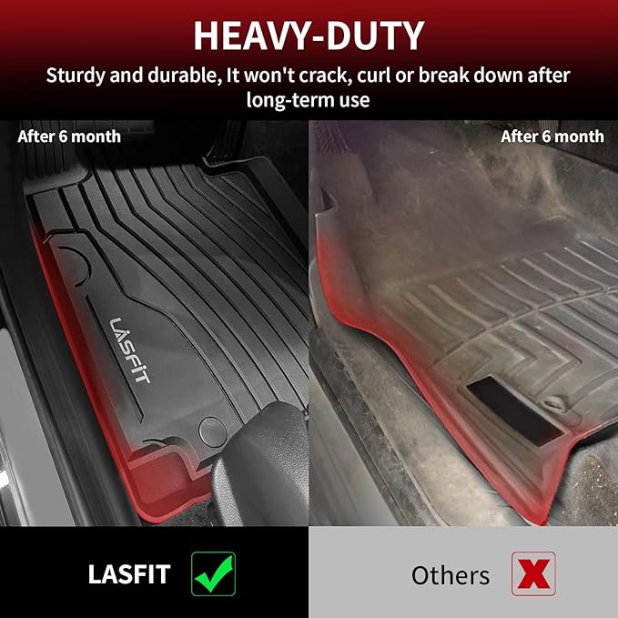 LASFIT Floor Mats & Cargo Mat for Mercedes Benz GLC SUV 2026 2025 2024 2023 GLC300 / GLC43 AMG / GLC63 AMG S E (Not for Coupe & PHEV (350e)), All Weather TPE Floor Liners & Trunk Mat