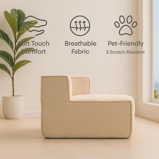 KEIKI 181" Ultra Large Modular Sectional Sofa Teddy Sherpa Full Foam Cushion Deep Seat Oversized Couch for Open Concept Homes Grand Living Rooms Elegant Family Lounge Modern Comfort