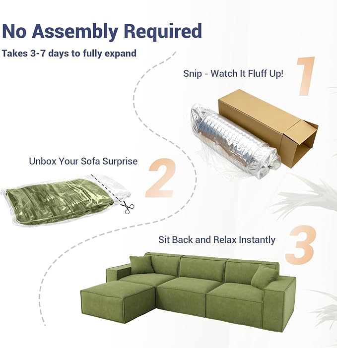 80.3" Cloud Sectional Couch, Chenille Boneless Couch L Shaped with Deep Seats&Wide Armrests, Comfy Convertible Modular Sectional Sofa Memory Foam Compression Sofa for Living Room, No Assembly Required