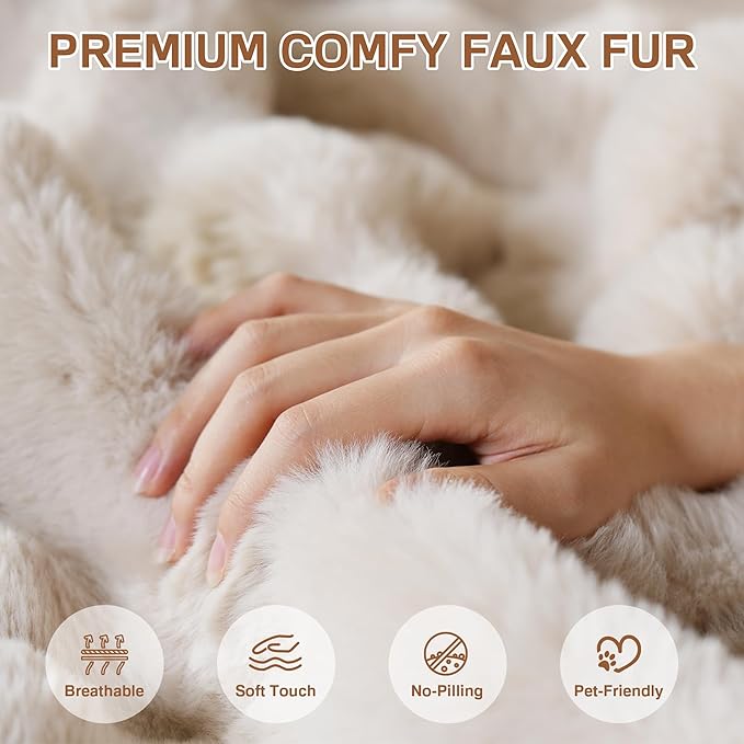 Bean Bag Chair for Adults, Giant Beanbag Lounger with Plush Faux Fur, Comfy Memory Foam Chair Floor Lazy Chair for Living Room Bedroom Dorm Apartment Reading Nook，Beige
