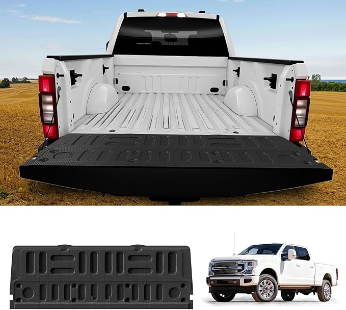 LASFIT Floor Mat Truck Tailgate Mat for Ford Super Duty F250 F350 F450 2022-2017 Truck Bed (Not Fit Drop-in Liners) All Weather Protector TPE Tailgate Liner,1pc Black