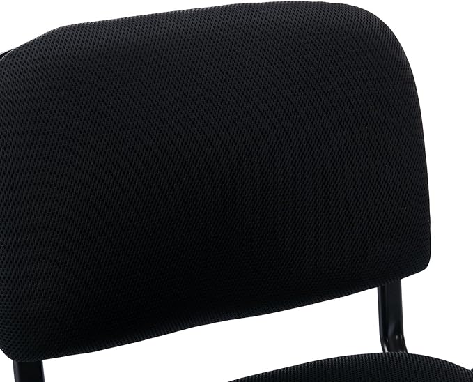 Black Waiting Room Chairs Office Lobby Chair no Arms Set of 15, Mesh Reception Chairs Ergonomic Computer Desk Chairs Guest Chair for Meeting/Conference Room