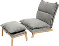 Single Lazy Leisure Chair, Adjustable Recliner Balcony Reclining Japanese Tatami Chair with Ottoman, Floor Seating Lounge Chair with Backrest and Footrest, Upholstered Chair for Living Bedroom (Grey)