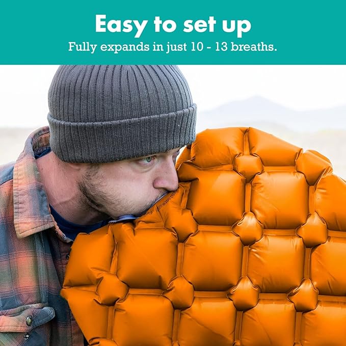 Sleepingo Ultralight Sleeping Mat - Inflatable & Compact Camping Air Mattress for Backpacking, Hiking- New