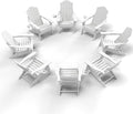 FOOWIN Adirondack Chair Set of 8, Folding Adirondack Chair with Cup Holder, HDPE All-Weather Fire Pit Chair for Patio, Garden, Backyard, Poolside, White