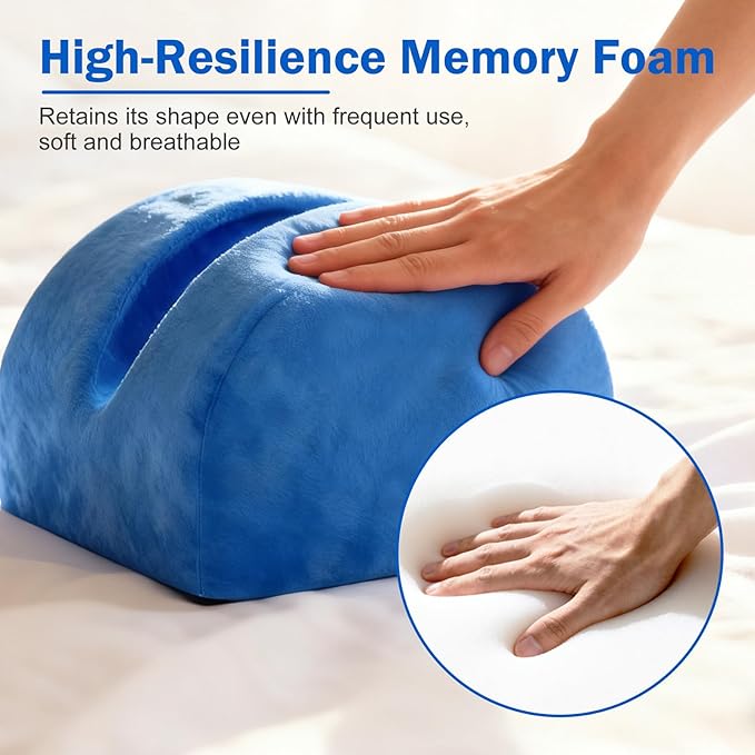 Knee Replacement Pillow for Surgery Recovery, Post Op Leg Elevation and Abductor Cushion with Memory Foam, Reduces Pain, Maintains Alignment for Sleeping