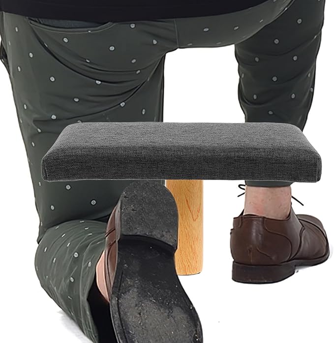 Portable Seiza Bench with Cushion for and Prayer Sturdy Single-Leg Stool for Comfortable Multipurpose Seating for Adults Over Modern Grey Design