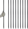 AAGUT Rebar Stakes 40 Inch 10 Pcs, 1/2" Heavy Duty Straight Ground Garden Stakes Landscpe Timber Spikes with Chisel Point End for Cement, Concrete Form, Plant Support, Black