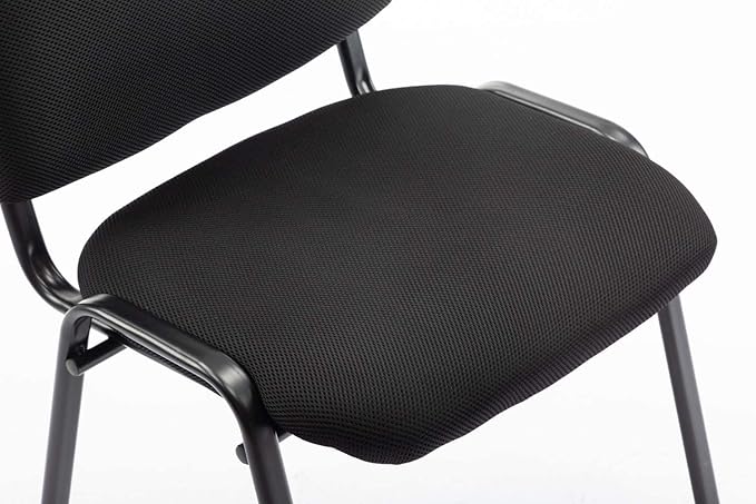 Black Comfort Office Waiting Room Stackable Chairs no Arms, Mesh Ergonomic Reception Chairs Set of 10, Conference Desk Guest Chair for Meeting Room, Lobby, Events, Hall, Training