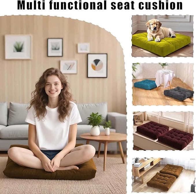 Large Floor Pillow Cushion for Adults Meditation Cushion Large Floor Sitting Soft Seat Pillow for Tatami Living Room Yoga Chatting 22x22 Inch Sky Blue