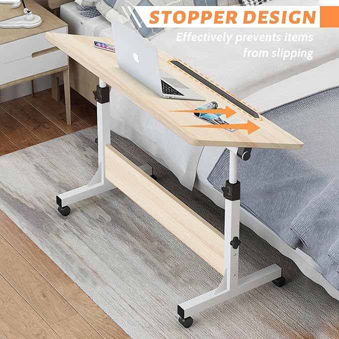 HDHNBA Rolling Desk Adjustable Height,Portable Laptop Desks,Small Standing Desk with Wheels for Home Office