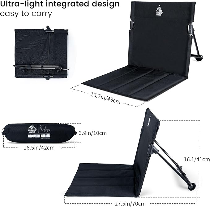 ONETIGRIS Ultralight Camping Chair,Foldable Chair with Backrest,Portable Flip Chair for Beach,Poolside,Picnic,Camping&Backpacking Hiking