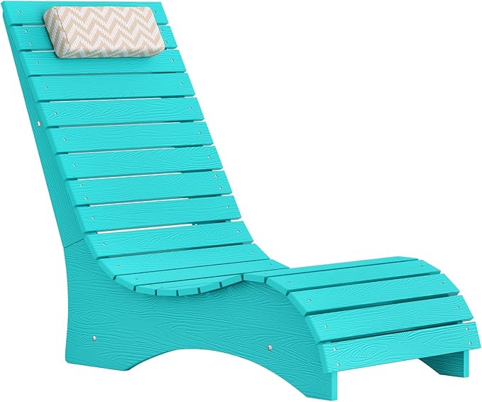 Homenjoy HDPS Pool Lounge Chairs Set of 4, Use in Pools Lounge Chairs up to 10-Inches of Water, Chaise Chairs with Headrest, Lounge Chair Outdoor, Fade-Resistant Pool Lounger for Deck