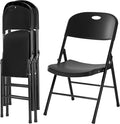 Amazing for less 2-Pack Heavy Duty Plastic Folding Chair, 450 lbs Capacity Foldable Chairs for Indoor Outdoor, Stackable Portable Seating for Party, Wedding, Patio, Backyard, Office (Black)