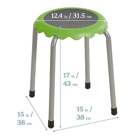 ECR4Kids Daisy Stackable Stool Set, Flexible Seating, Assorted, 8-Piece