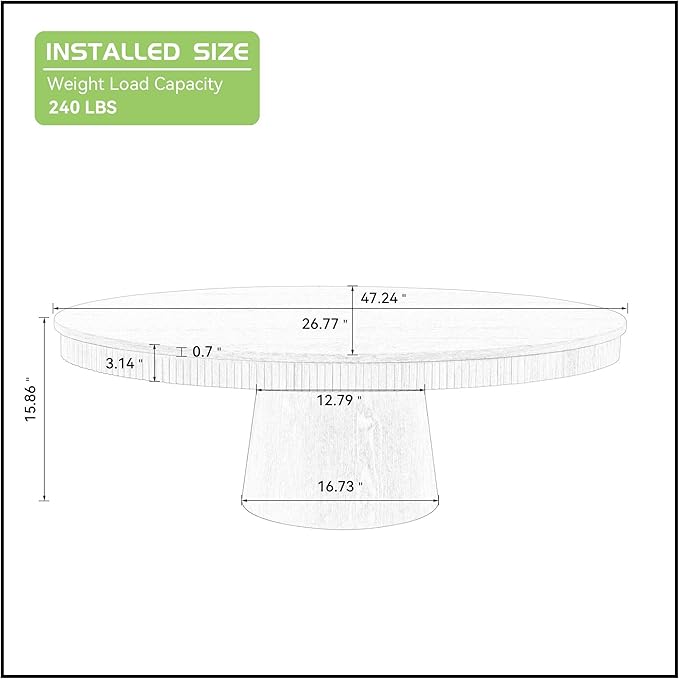 Coffee Table Modern Oval Wood Coffee Tables Mid Century Center Fluted Farmhouse Drum Tea Boho Wooden for Living Room Apartment Home Office Oka 47.24" W x 26.77" D x 15.86" H