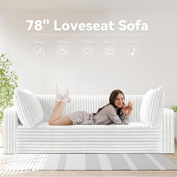 HABUTWAY Folding Sofa Bed, 2 in 1 Convertible Sleeper Chair with 2 Pillows, Portable Fold Out Chair Bed with Armrest, Comfy Floor Couch, Lazy Sofa for Living Room Bedroom Dorm Home Office