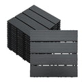 36 PCS 12x12 Inch Interlocking Deck Tiles - Waterproof All-Weather Outdoor Patio Flooring for Pool, Balcony, Backyard, Porch & Garden, Dark Grey