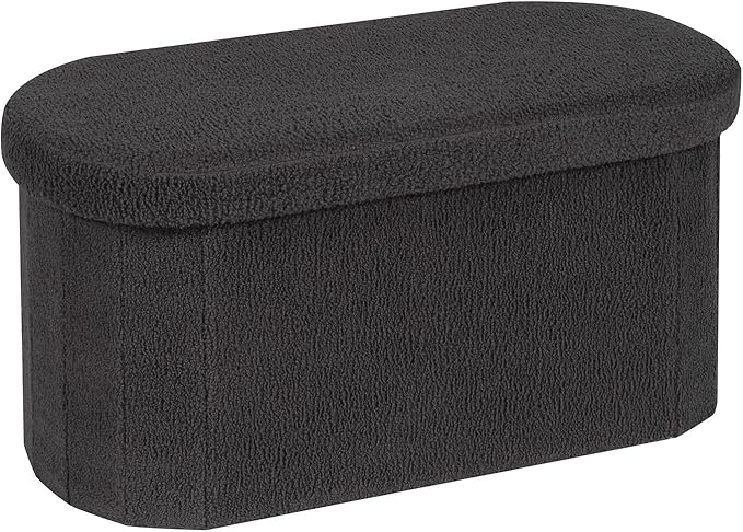 30 Inches Ottoman with Storage,Bedroom Bench with Storage, Ottoman Foot Rest for Living Room,30" L x 15" W x 15" H-Dark Grey