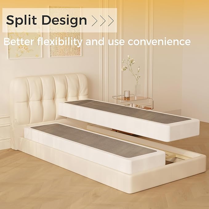 Maenizi Split Twin Box Spring 5 Inch, Easy Assembly Bed Foundation, Heavy Duty Low Profile Metal Twin Box Spring Only with Fabric Cover, Noise Free