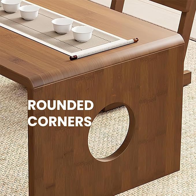 Foldable Japanese Floor Table, Japanese Folding Coffee Table,Low Coffee Table for Tatami Meditation & Tea Ceremony,Easy Assembly,Space-Saving Design, Ideal for Small Spaces,Living Room,Bedroom（31.5in）