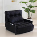 YOSHOOT Adjustable Lazy Floor Sofa, Folding Couch Bed with 5 Positions Adjustable Backrest, Convertible Bean Bag Sofa Bed Couch Foldable Sleeper Chair with Pillow for Reading Gaming（Black, Single）