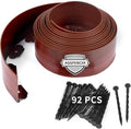 AggFencer 4 in x 50 Ft Garden Landscape Edging, No Dig Garden Edging Border Kit with 92 Pcs Spikes for Flower Bed Lawn Yard Grass Brown