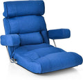 Giantex Adjustable Folding Sofa Chair - Lazy Floor Chair with Infinitely Adjustable Backrest, Extendable Armrest & Seat, Couch Recliner for Meditation, Reading, Gaming Floor Chairs for Adults (Blue)