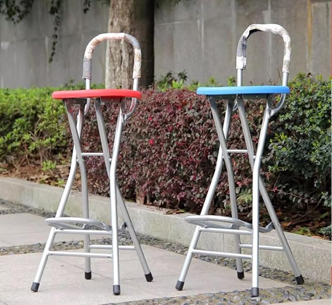 Folding Bar Stools with Back,28IN Tall Folding Stools Chairs Counter Height Foldable Dining Chairs,for Kitchen Counter Room Home Camping Indoor Outdoor(Red Seat Board)