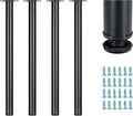 WUHUANGKAKA 30 Inch Table Legs,Adjustable Metal Desk Legs,Round Furniture Legs,Suitable for DIY Furniture Legs,Computer Desk,Dining Table,Workbenches,Coffee Table,Set of 4 (Black).