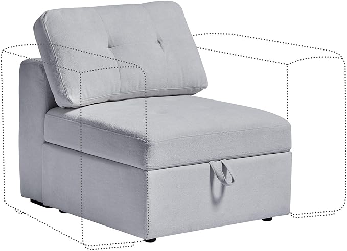 ORRD Single Seat Module for Modular Sectional Sofa Couch, Modular Sofa Middle Module with Storage Accent Armless Chair for Modular Sectional Sofa Couch