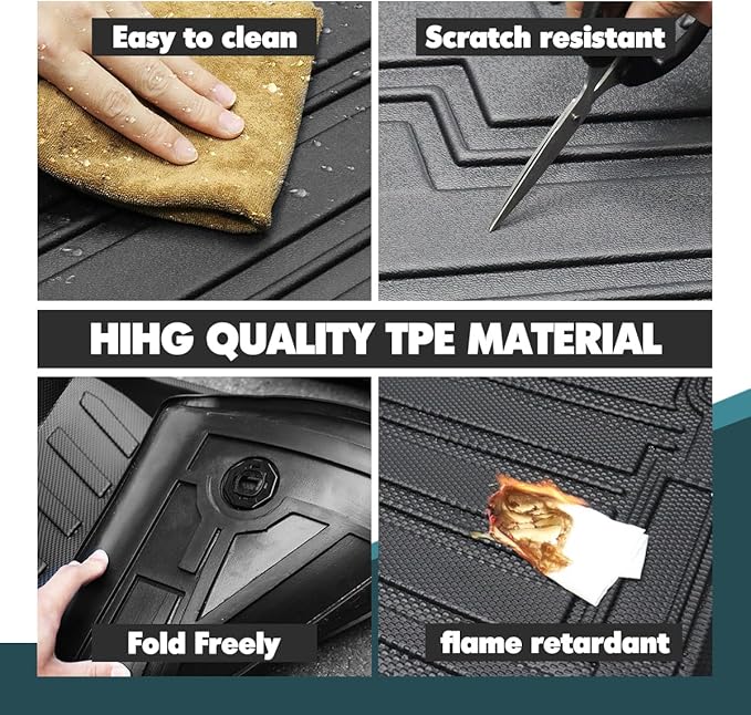 Compatible for 2014-2025 Jeep Cherokee Cargo Mat & Backrest Mats All Weather Seat Back Cover Cargo Liner for 2014-2025 Jeep Cherokee Accessories