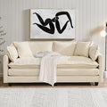 SoarFlash 77.95" Chenille Sectional Sofa, Comfy Modular Loveseat Sofa, Modern 2-Seat Couch Deep Seat Sofa Set for Living Room,Beige