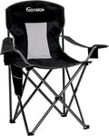 VOYSIGN Mesh Folding Camping Chairs for Adults, Oversized Portable Outdoor Chairs, Weight Capacity 325 lbs with Cup Holder, Storage Pocket, Carry Bag