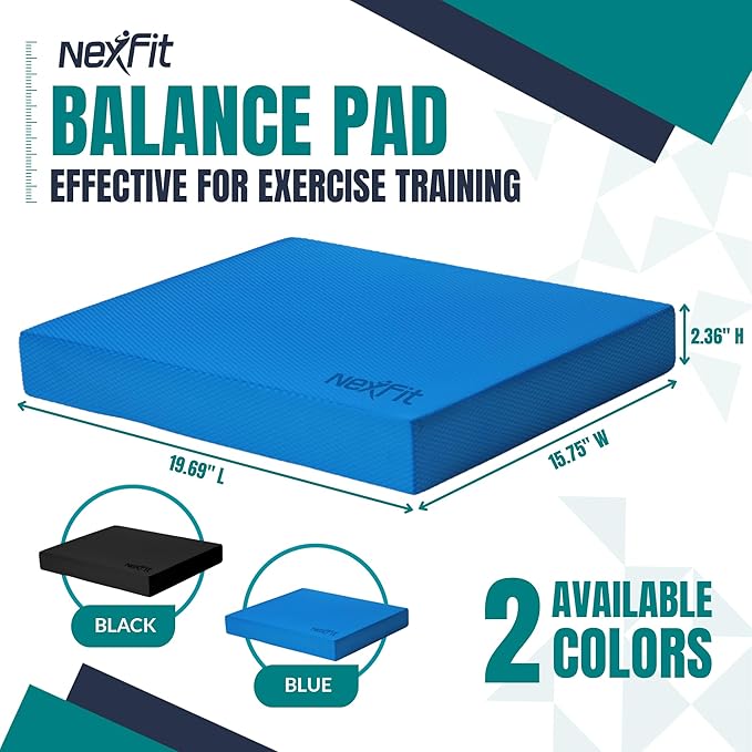 NexFit High-Density Balance Pad - Durable TPE Foam Balance Pad Physical Therapy, Foam Exercise Pad with Non-Slip Surface, Lightweight for Home & Gym Workouts, Core Strength & Balance Enhancement