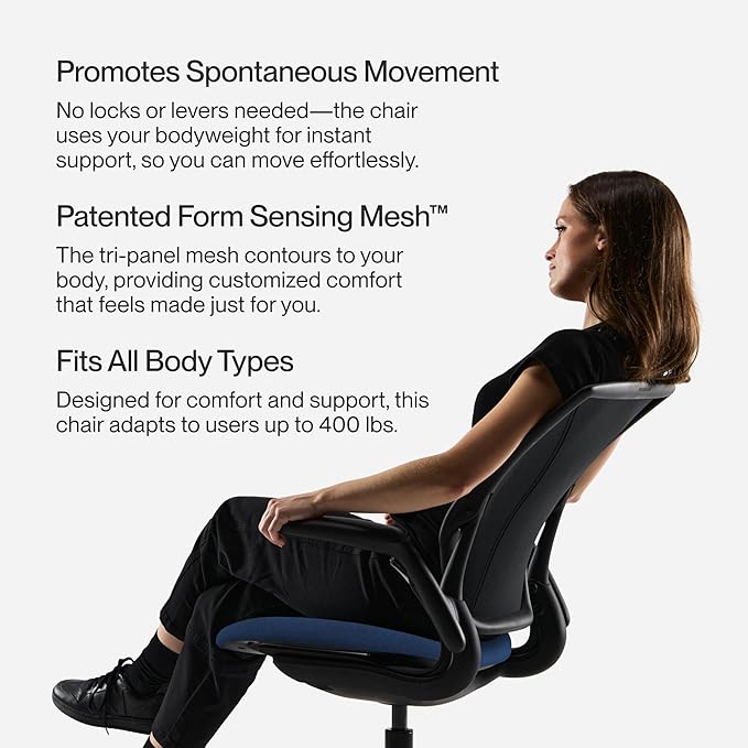 Humanscale World LM Task Chair, Black Frame, Autumn 0191 Seat and Black Catena Mesh Backrest, Soft Casters