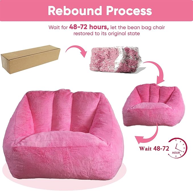 4FT Bean Bag Chair Giant BeanBag Sofa with Memory Foam Filled, Large Bean Bag Chairs for Adults, Adult Bean Bag Chair with Dutch Cover for Living Room Bedroom