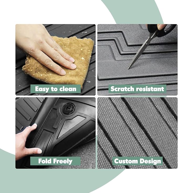 Compatible for 2013-2020 Toyota Sienna 7 Passenger Floor Mats & Cargo Liner All Weather Car Floor Mats for Toyota Sienna 2013-2020 Accessories (3rd Row Seat Without Power Folding)