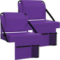 2pcs Stadium Seat for Bleachers with Back Support，Portable Bleacher Chairs with Back and Cushion，Includes Shoulder Strap and Cup Holder