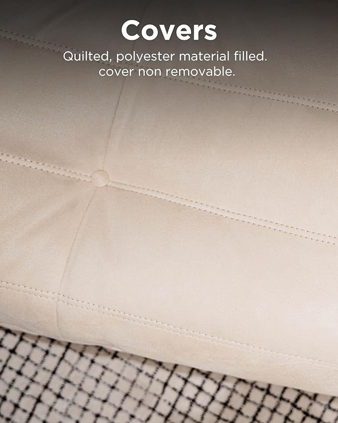 cebihy High-end Uncompressed Fireside Togo Chair, Bean Bag Chair, Foam Floor Sofa, Soft Lazy Lounge Sofa Couch, Armless Suede Fabric Cover Beanbag Accent Chairs for Living Room Bedroom Dorm Office