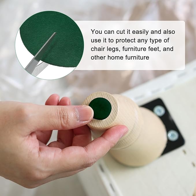 30-Pack Lamp Base Felt, 3.5 Inch Dia. 2mm Thick Self Adhesive Round Fabric Felt Pads for Lamp/Furniture/DIY, Non-Slip Fiber Backed Patch Circles with Adhesive Backing [Green]