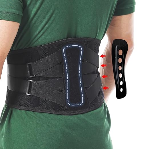 Paskyee Back Brace for Lower Back Pain Men Women, Adjustable Knitted Back Support Belt with Bionic Support System, for Herniated Disc, Lumbar Strain,Sciatica, Scoliosis Medium