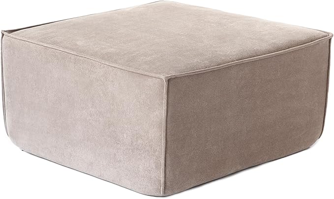 JACH Sofa Ottoman Module, Minimalist Comfy Breathable Ottoman Footstool Paired with Sofa Couch for Living Room, Apartment, Brown