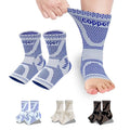 LISEPWU Copper Ankle Brace, Copper Infused Ankle Support Compression Sleeve for Men & Women, for Foot Pain Relief, Sprained Recovery, Achilles Tendonitis, Daytime or Night Use(Blue M)