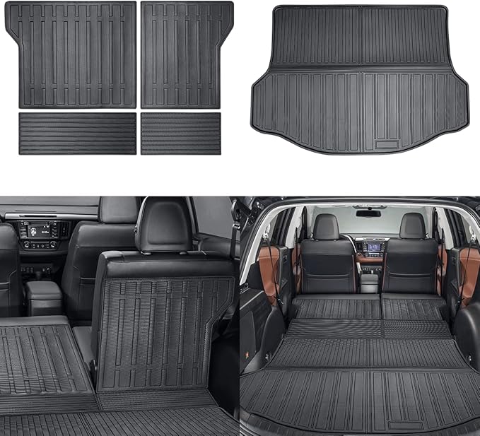 Compatible for 2013-2018 Toyota RAV4 Cargo Mat & Backrest Mats All Weather TPE Mats for 2013 2014 2015 2016 2017 2018 Toyota RAV4 Accessories