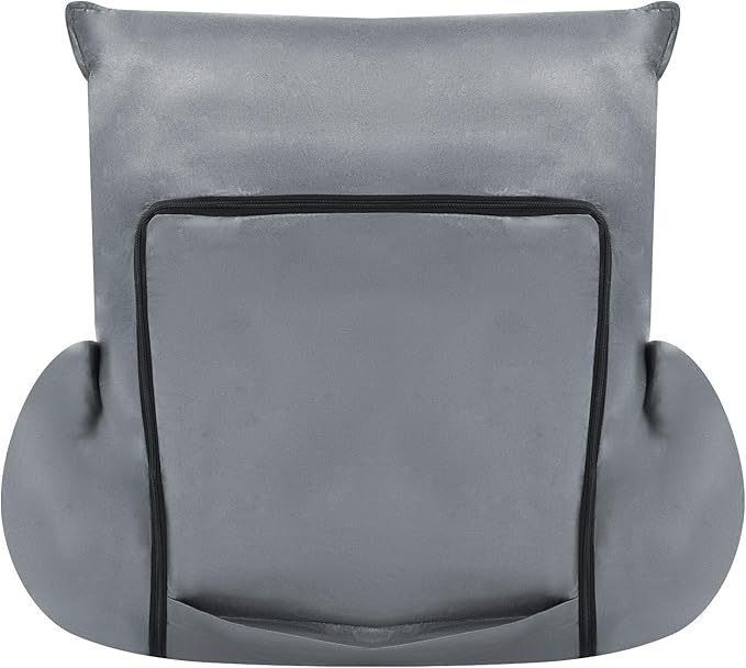 Adjustable Lazy Sofa Floor Chair, 5-Position Grey PP Cotton & Iron, 220lbs, Armrests, for Living Room, Bedroom, Balcony Relaxation